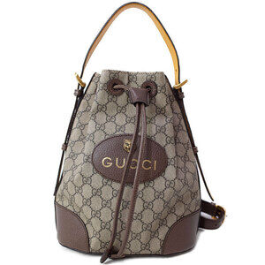Gucci Neo Drawstring Bucket Backpack GG Supreme Brown